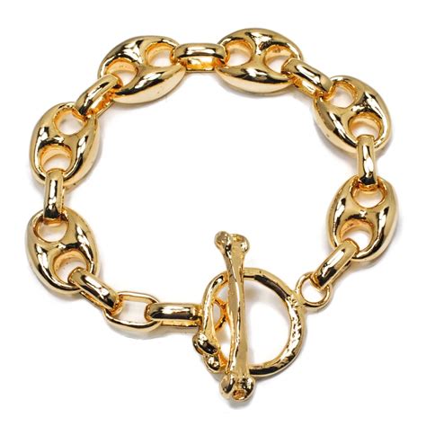 gucci gold bracelet for women|14k gold gucci link bracelet.